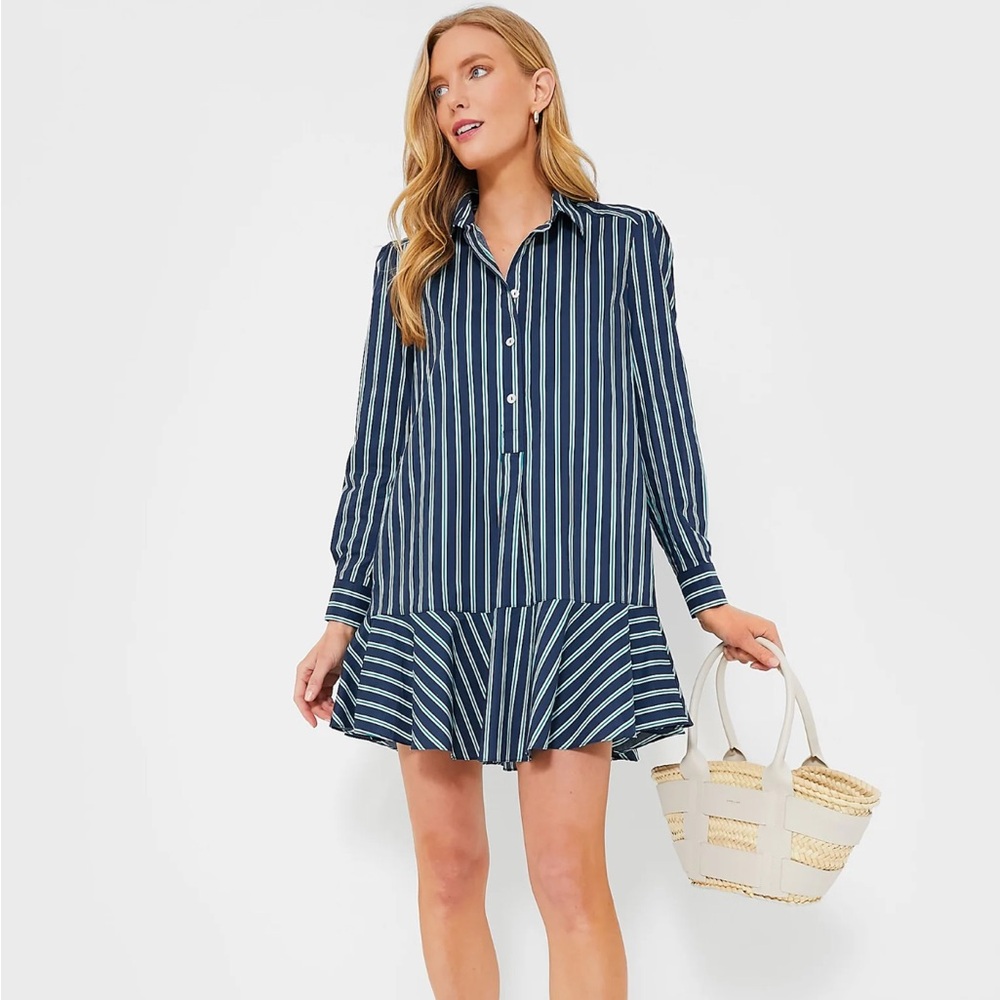 NWT Tuckernuck Lagoon Striped Callahan Dress - Size Large - 100% Cotton